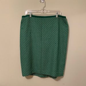 SALE! Green and white Talbots skirt